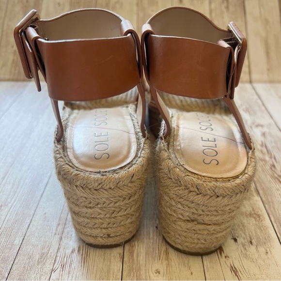 Brown strap wedges with buckle (sz 9.5) - Picture 8 of 11